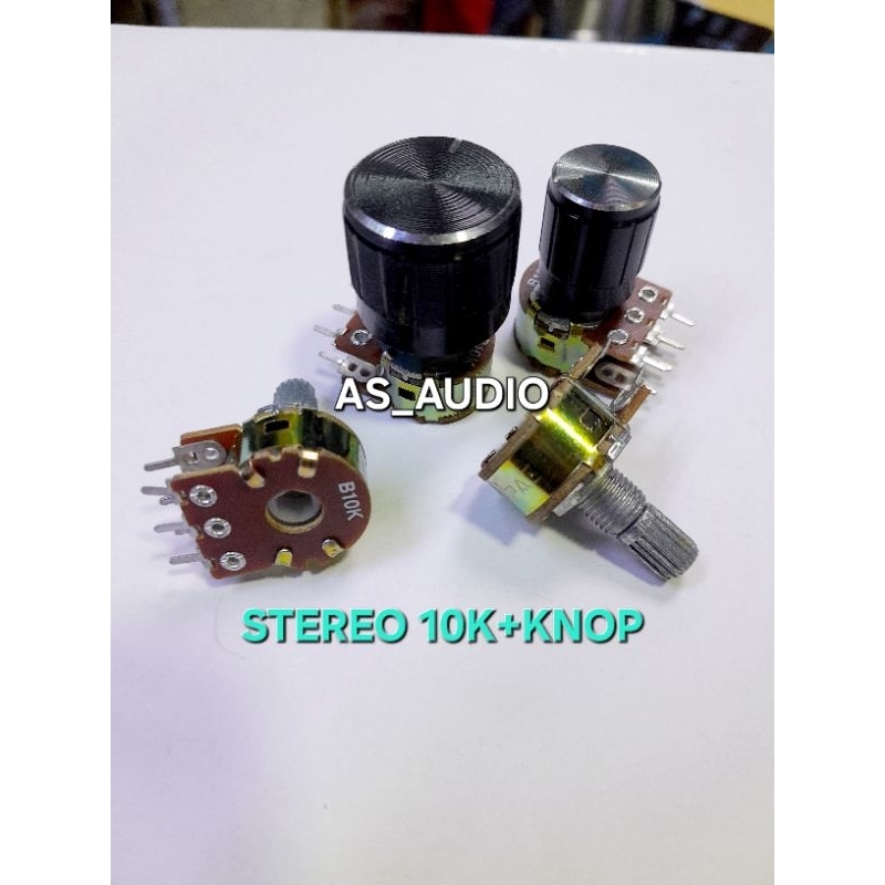 MURAH POTENSIO 10K STEREO PENDEK + KNOP.1SET