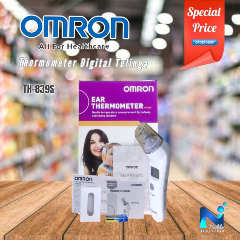 Thermometer Digital Ear Omron TH 839S / Termometer Telinga / Pengukur Suhu Badan Bayi Anak Dewasa Om