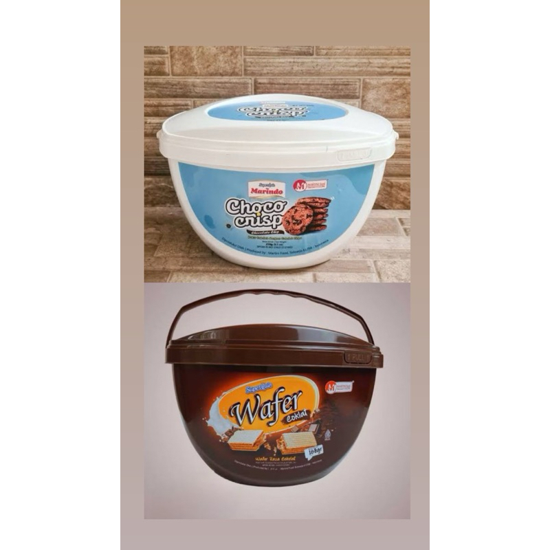 

Marindo Choco Crisp & Wafer Coklat Bucket Oval ( Jajan Kue Lebaran )