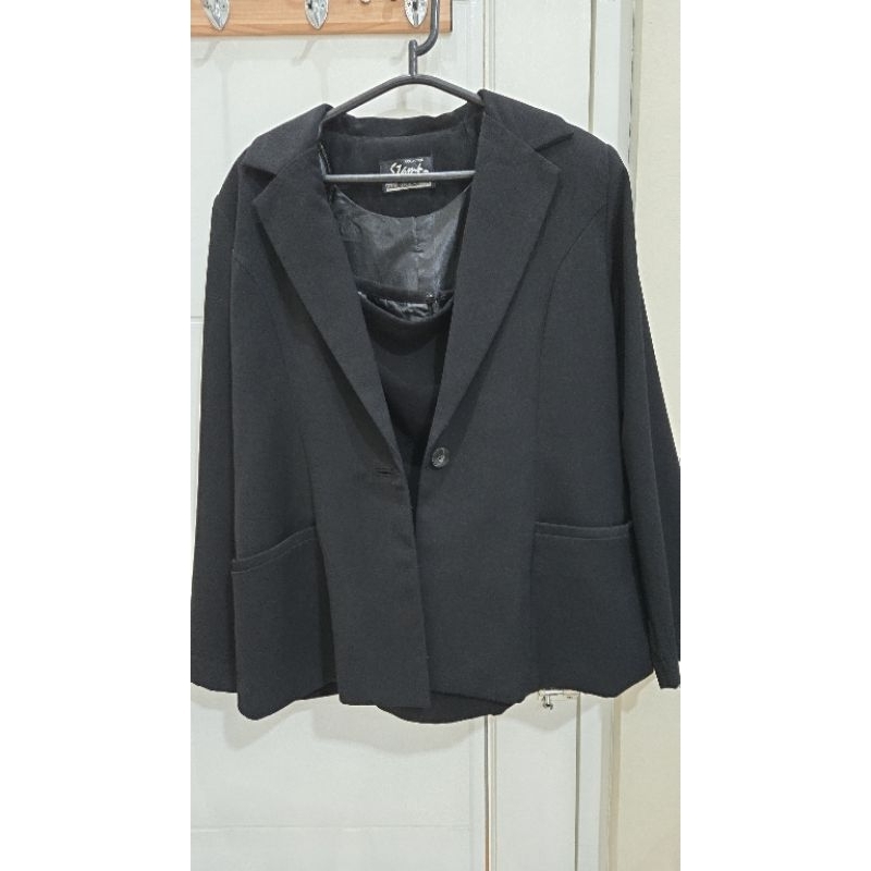 Blazer dan Rok wanita hitam set PL