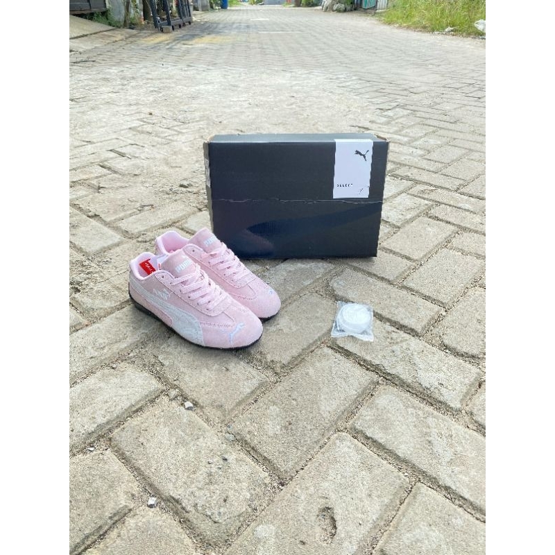 READY SNICKERS CASUAL PUMA SPEEDCAT PINK WHITE WOMEN BNIBWT HIGH QUALITY