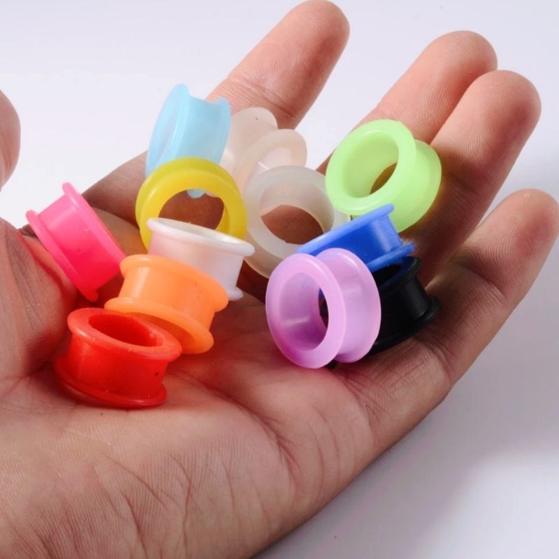 PIERCING TELINGA SILIKON WARNA / PIERCING EAR PLUG / PIERCING KARET / PIERCING SILIKON / PLONG KARET