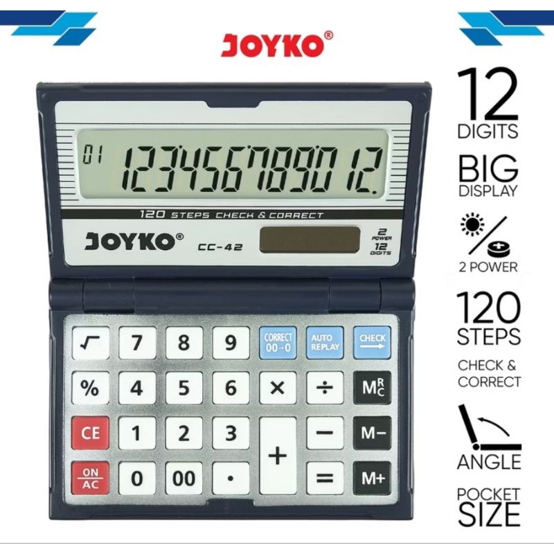 

Kalkulator Calculator Joyko CC-42 CC42 Check Correct Dual Power Battery Solar