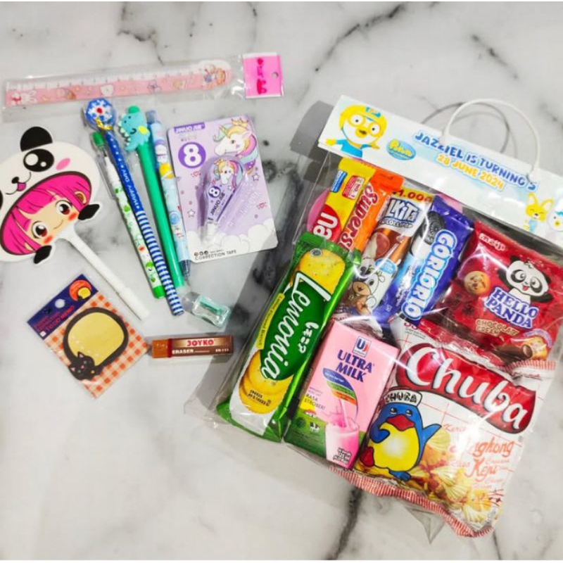 

Paket Ulang Tahun Anak Snack + Atk/Bingkisan ulang tahun anak/Snack ultah murah