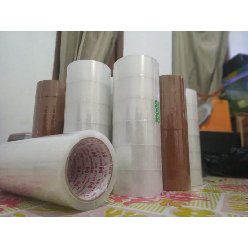 

Lakban solatip bening dan coklat 45 mm 90 yard