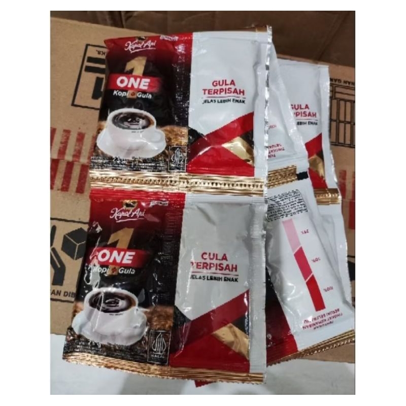 

Kopi KAPAL API ONE Kopi Plus Gula - GULA TERPISAH 1 renceng (10 sachet) Kapal Api Satu