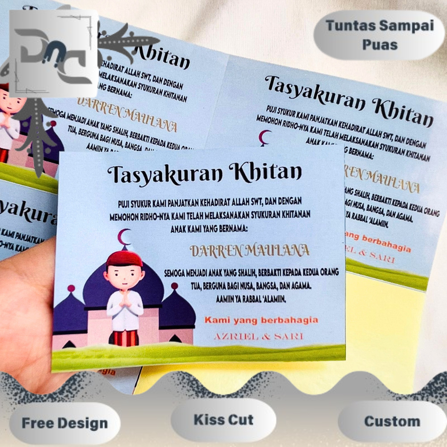 

Free Desain Custom Label Tasyakuran Khitanan Sticker Chromo Persegi Walimatul Khitan Sunatan