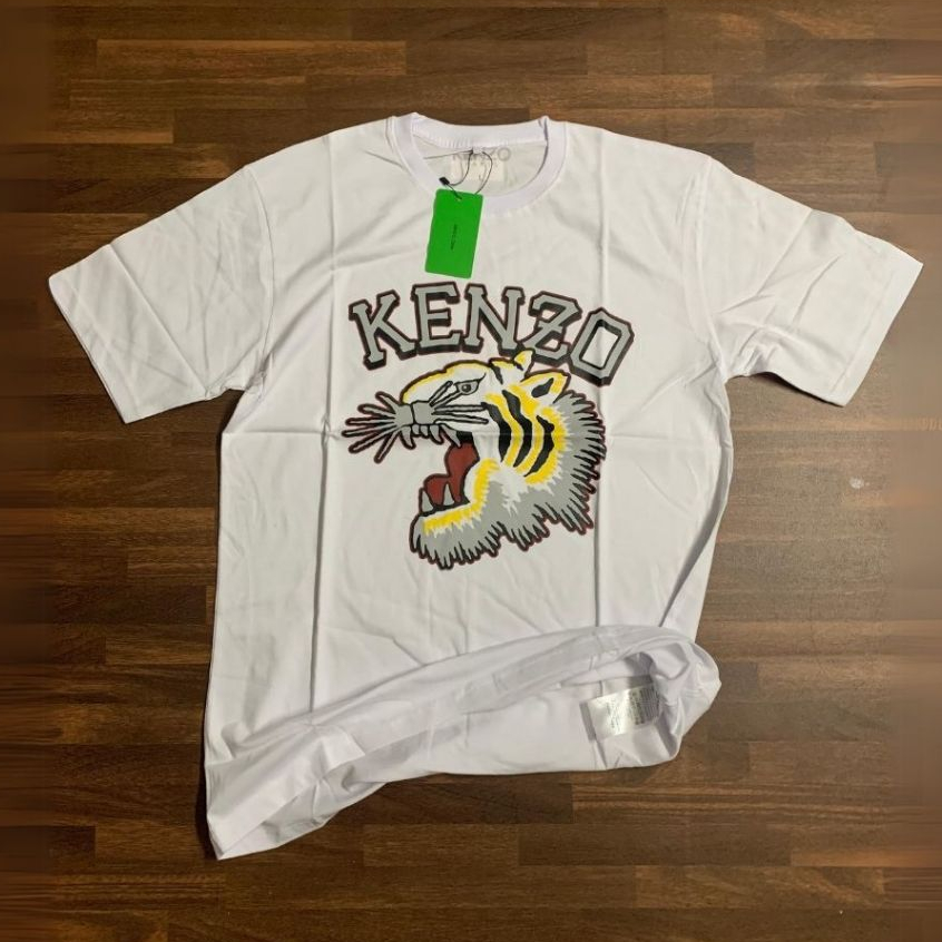 Kaos Tiger Kenzo Putih Cotton Combed 30s Reguler Fit Lengan pendek