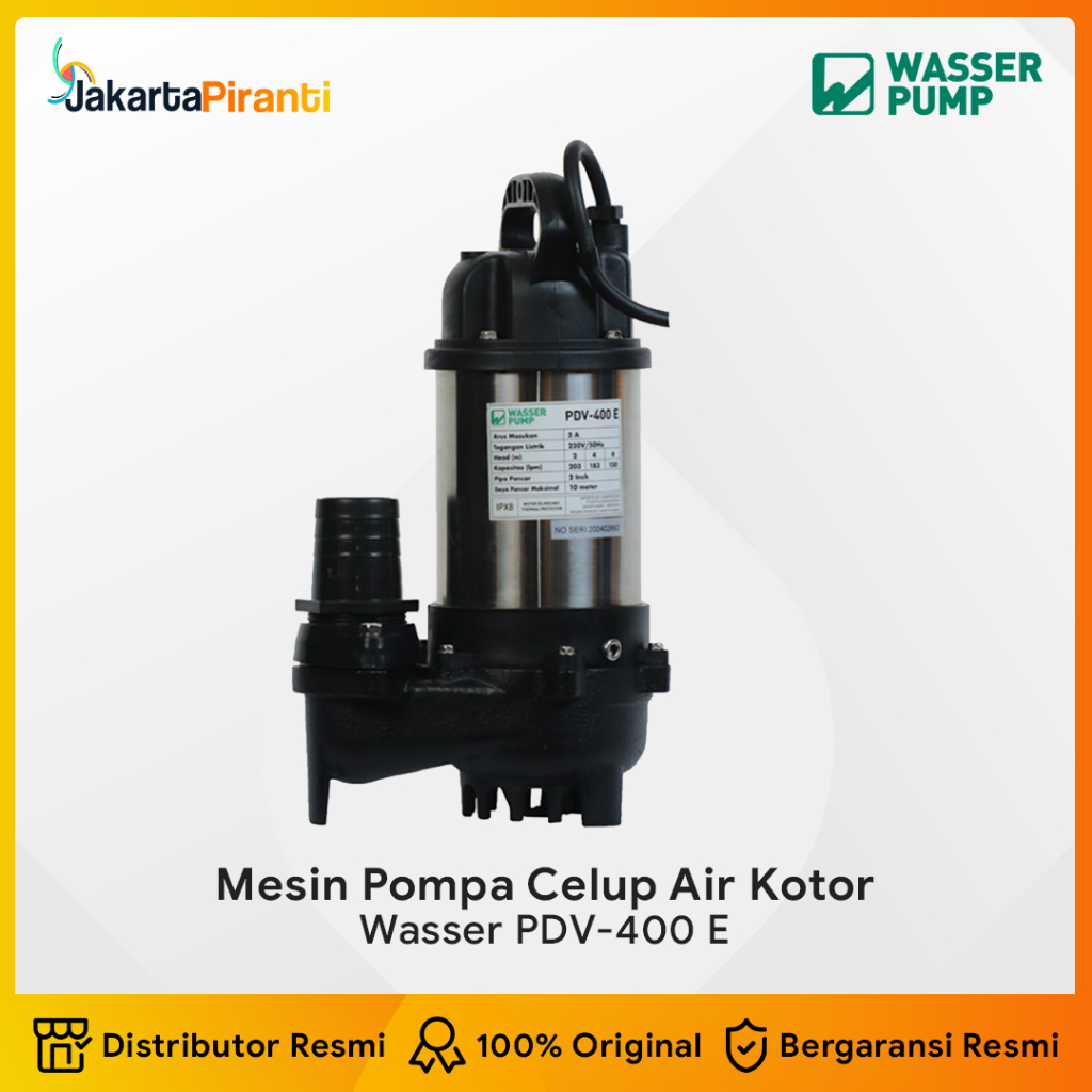 Mesin Pompa Celup Air Kotor Wasser PDV 400 E Kuras Banjir Sirkulasi Kolam Siram Tanaman