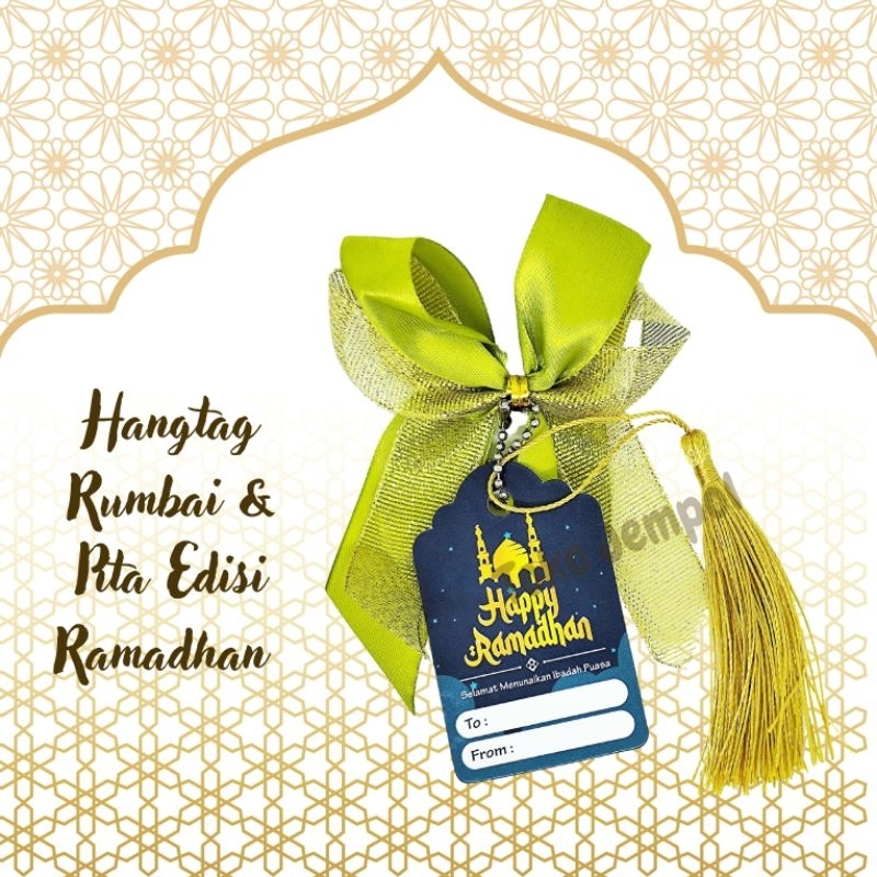 

hangtag kartu ucapan puasa lebaran berbagai model rumbai tali pita ramadhan ramadan hang tag