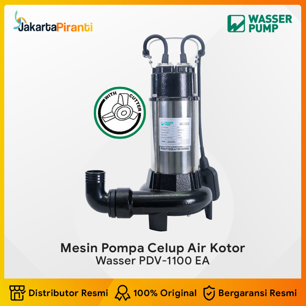 Mesin Pompa Air Celup Sirkulasi Air Kotor Wasser PDV-1100 EA Kuras Banjir Sirkulasi Kolam