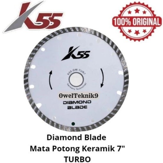 OwelTeknik9 - Diamond Balde 180mm K55/Mata Potong Keramik 7 inch K55/Pisau Potong Keramik 7" K55 100
