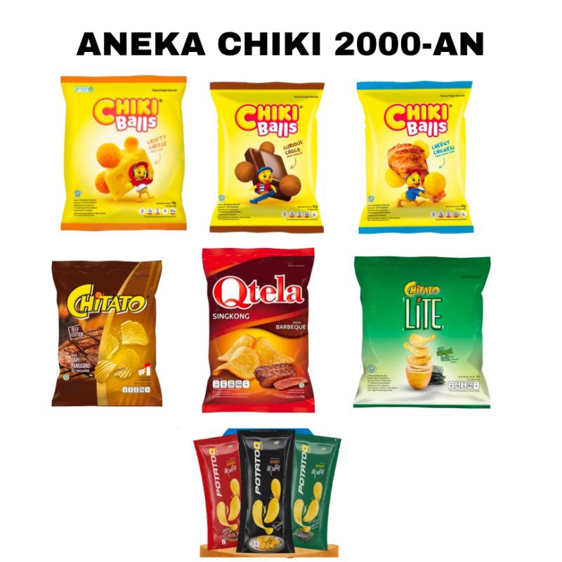 

CHITATO/POTATOQ/CHIKI BALLS/QTELA CHIPS SNACK CHIKI KENTANG 22gr