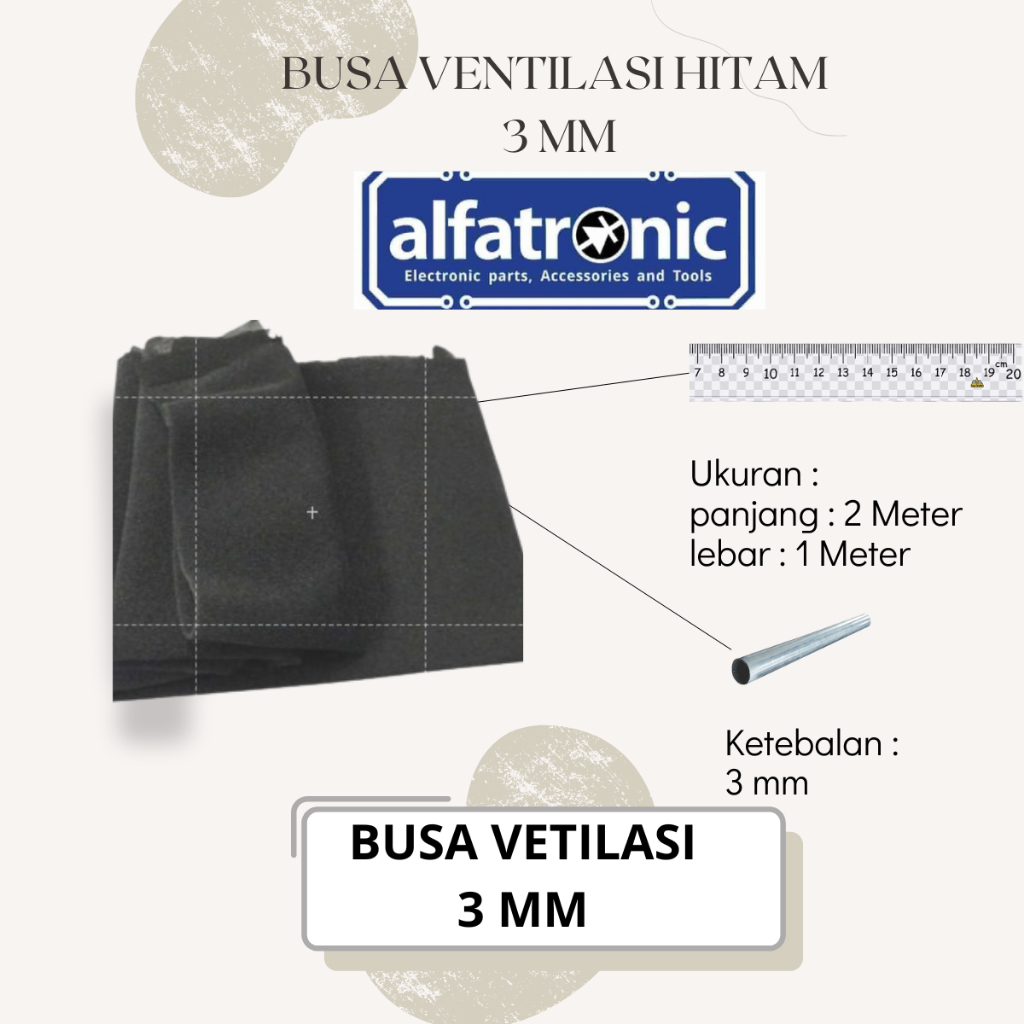 BUSA VENTILASI HITAM 3 MM UNTUK SPEAKER BUSA RAM SPEAKER BUSA SPEAKER ANTI AIR