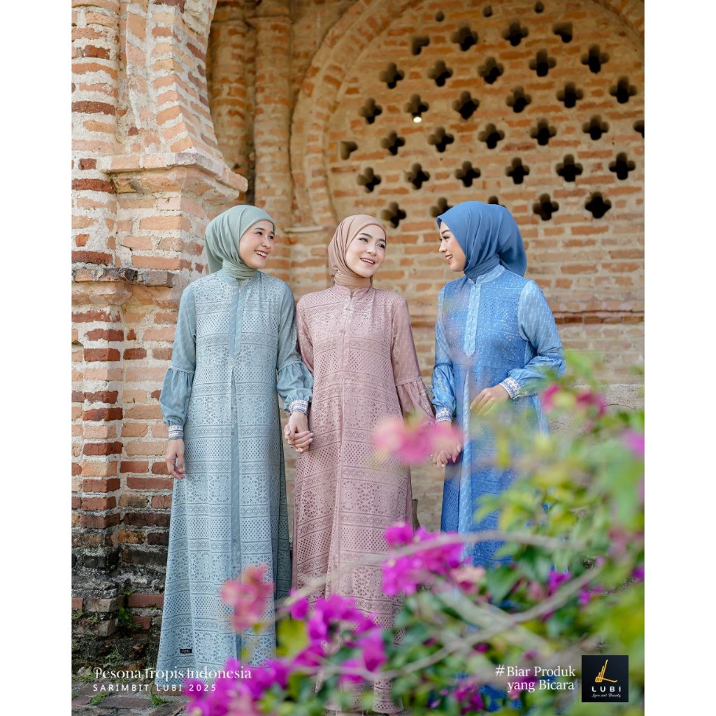 GAMIS BASWARA DRESS BY LUBI FASHION - BAJU BUSANA MUSLIM WANITA DEWASA REMAJA MOTIF BUNGA FLORAL BAH