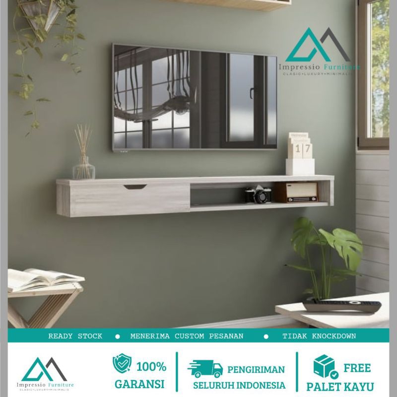 Meja TV gantung kabinet tv rak tv gantung minimalis stand kabinet TV rak modern