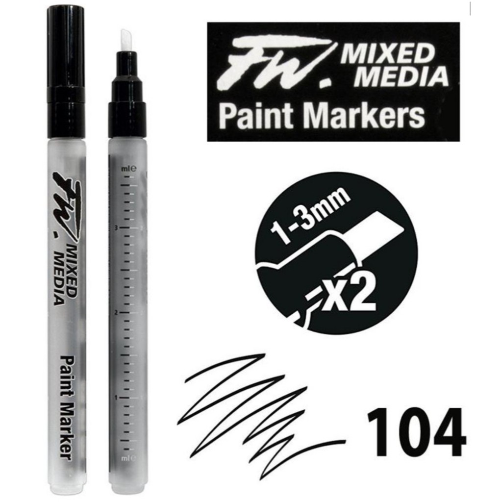 

Kuas Lukis Cat Air / Acrylic Daler Rowney FW Marker S 1-3 mm 160320104