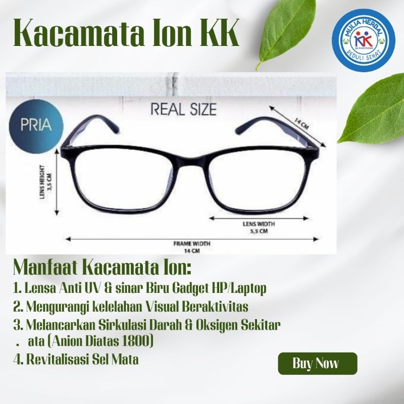 Kacamata Ion Anti UV & Sinar Biru Blue Light Gadget KK Indonesia Original