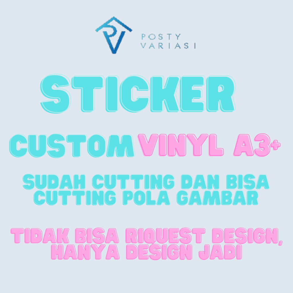 

Sticker Custom Vinyl A3+ Anti Air Model Bulat, Persegi & Sesuai Pola dan bisa Cutting Pola