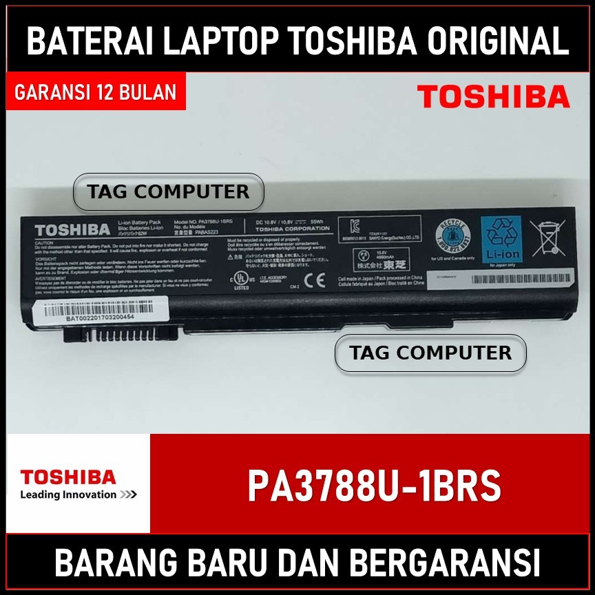 BATERAI ORIGINAL TOSHIBA DYNABOOK QOSMIO V65 SERIES DYNABOOK SATELLITE PXW SERIES PA3788U-1BRS