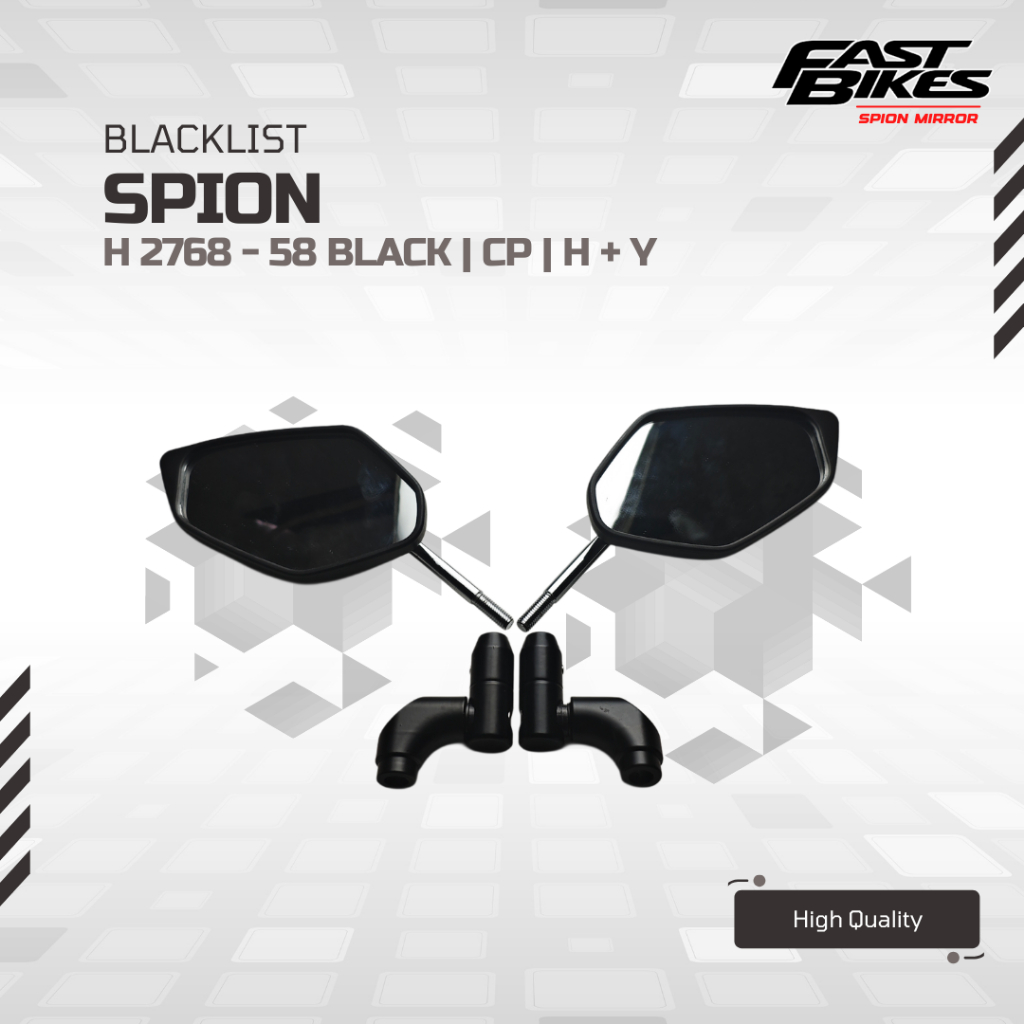 New Blacklist Spion Variasi Standar Model Lipat Oval Kaca Putih Universal Mio Beat Nmax Aerox Pcx