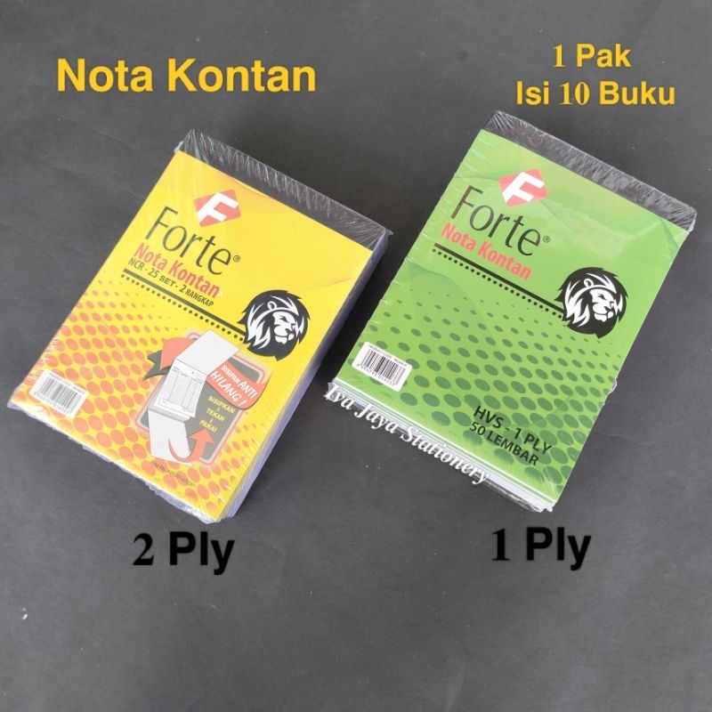 

1 Pak Nota Kontan 2 Ply Kecil Forte ( Isi 10 Buku ) / Nota Bon 2 Rangkap