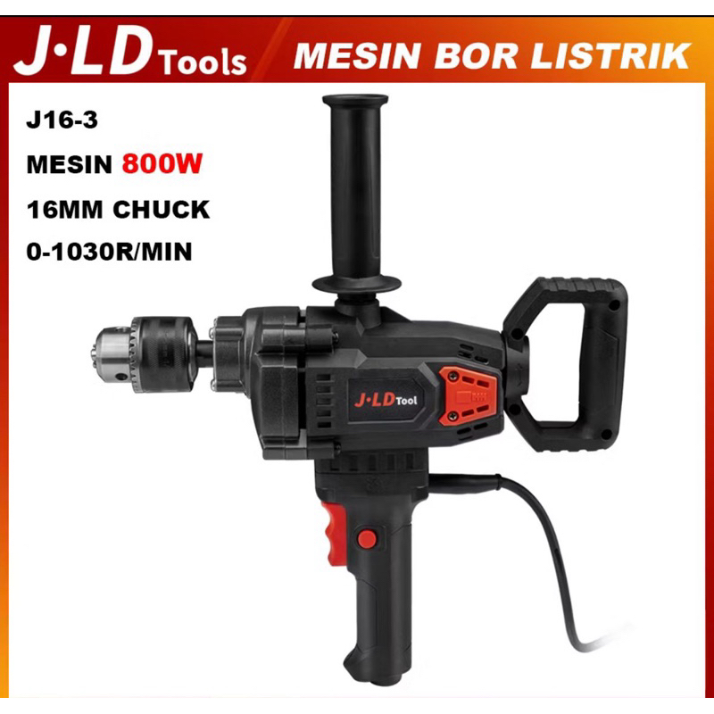 JLD 16MM Mesin bor listrik J16-3 800W Bor tangan listrik Mesin bor pesawat Electrik Drill Variable S