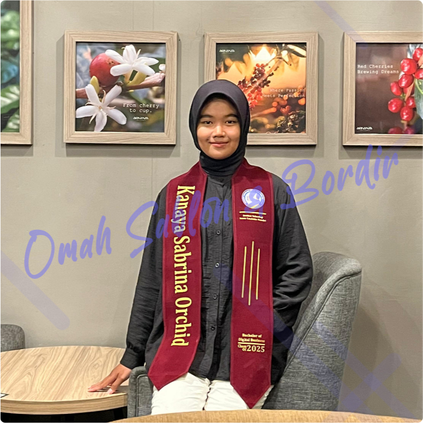 Selempang Wisuda Leher Custom Nama dan Logo [ 1 HARI JADI ] Bahan Kain Beludru Premium