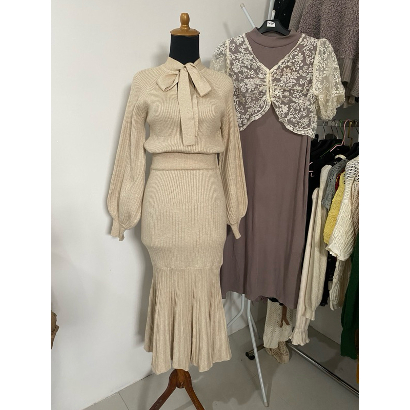 Dress Knit, Dress Rajut, OL Knit , OL Rajut, Overall Rajut GRL ZR KNIT GU UNIQLO