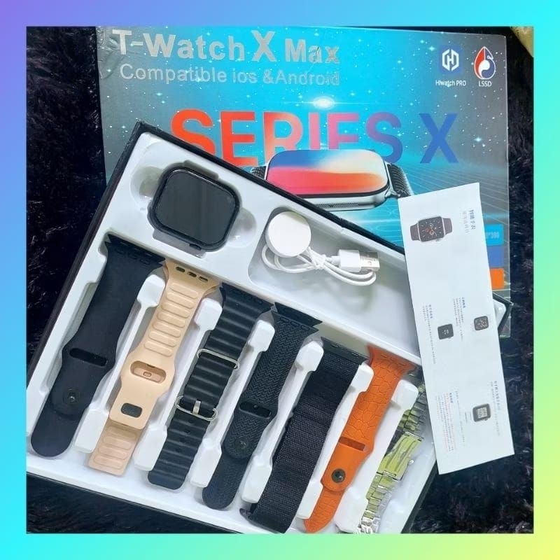 Jam Tangan T-SMARTWATCH X MAX 2025 SERIES X 7 in 1 STRAP Pria/Wanita ORIGINAL