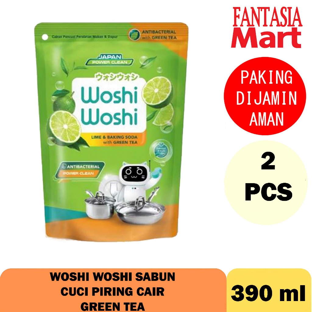 WOSHI WOSHI 390 ML SABUN CUCI PIRING PACK ISI 2 PCS FUN CORNER DENGAN PAKING AMAN