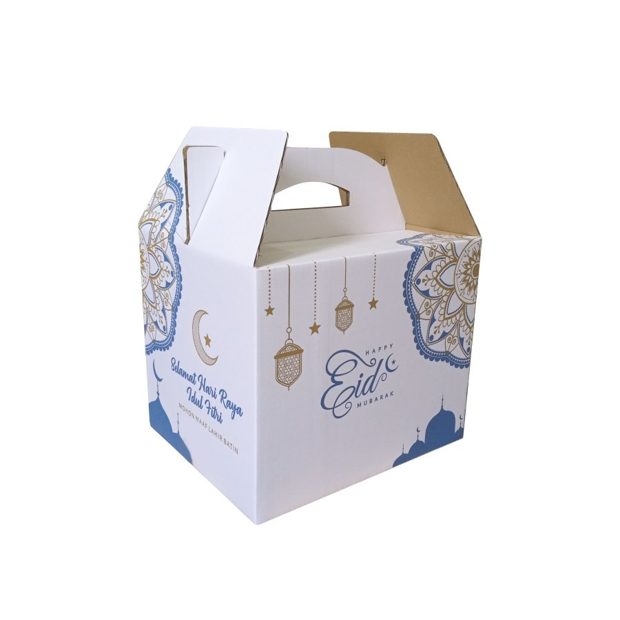 

10 - pcs kotak packing oleh oleh lebaran dus hampers bingkisan model jinjing ukuran 30x25x24 cm
