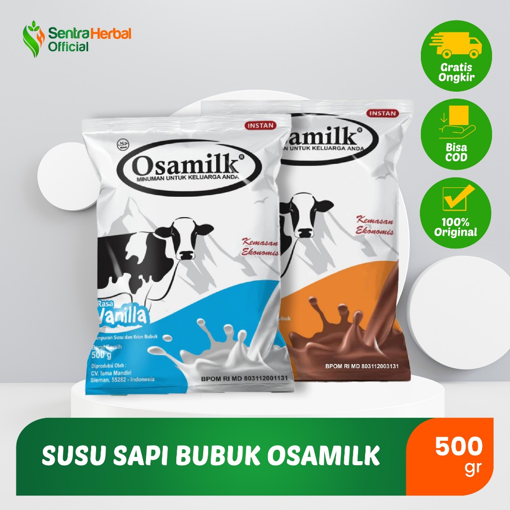 

OSAMILK - Susu Sapi Bubuk Penambah Berat Badan Osamilk Vanila dan Coklat isi 500 gr