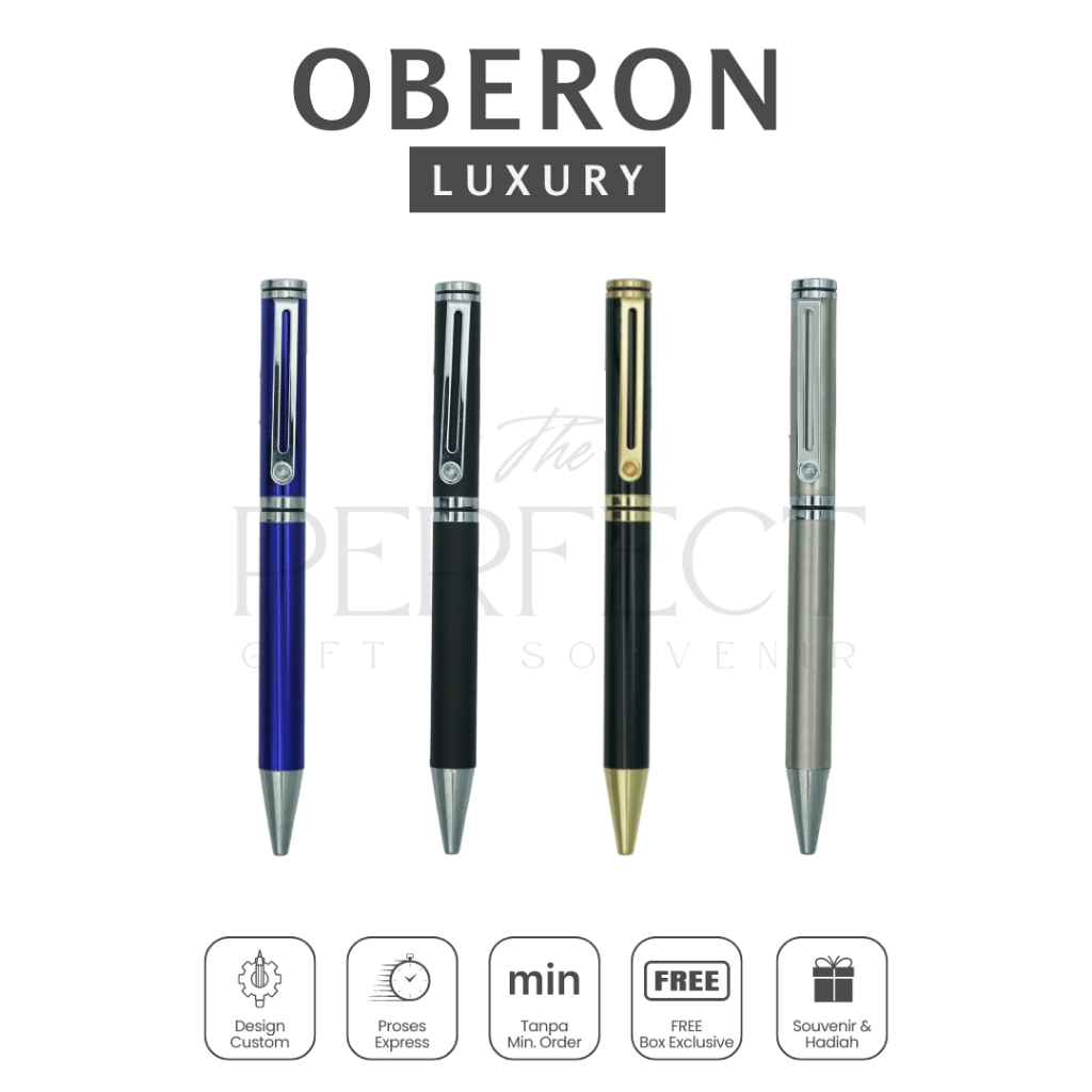 

Oberon Luxury Pen Ballpoint Free Box Custom Grafir Exclusive Promosi Gift Kado Souvenir