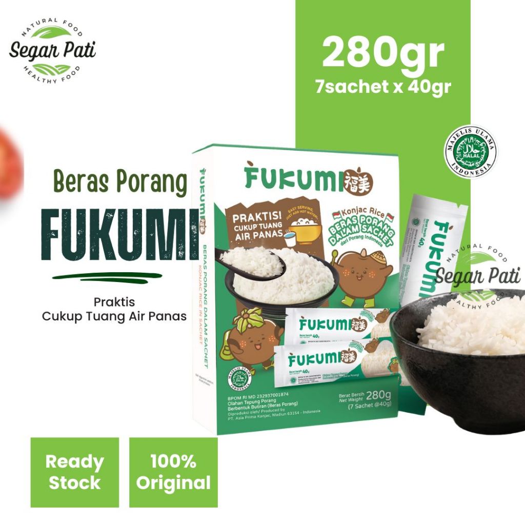 

FUKUMI Beras Porang Box Sachet - Shirataki/Konjac Rice 280 gram