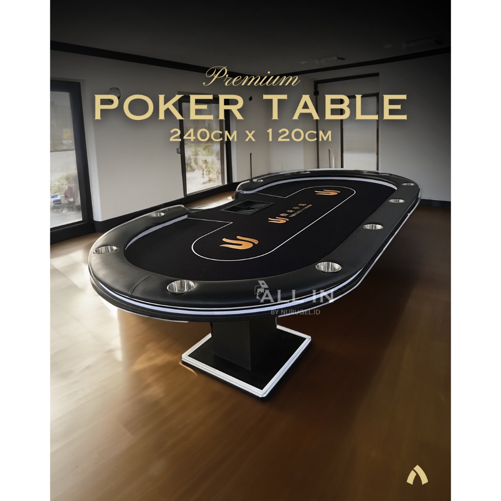 Poker Table 280cm x 120cm Meja Premium Texas Holdem Poker