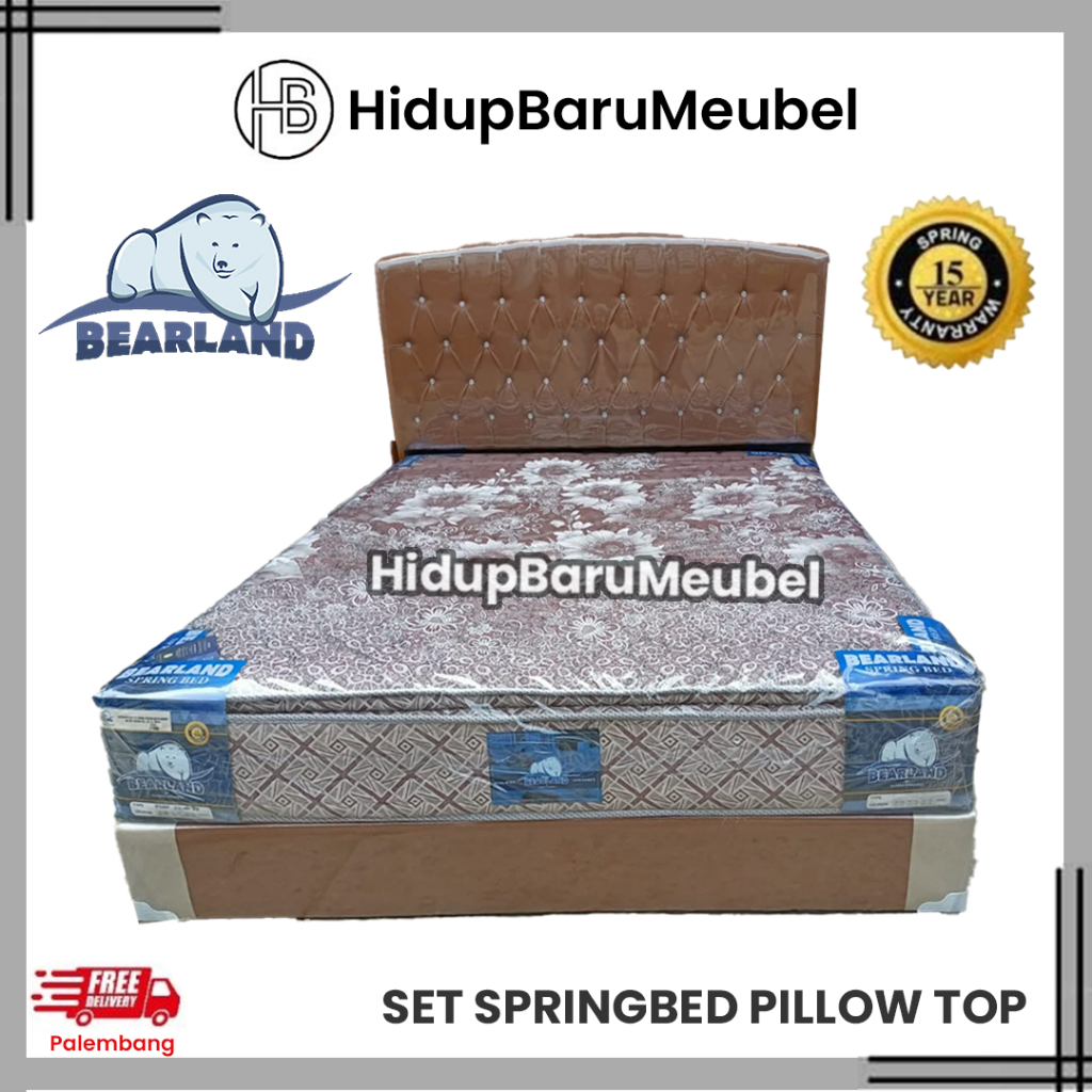 Springbed BEARLAND pillowtop Olympic / kasur full set lapisan spring bed / promo tempat tidur tebal 