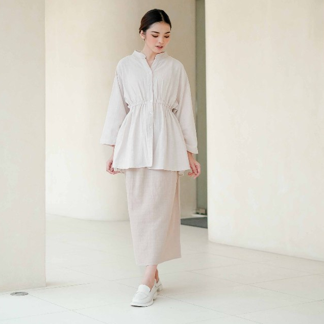 FEMMEWEAR - LUNA SKIRT | rok span linen pinggang karet