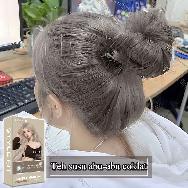 【Pengiriman cepat】STYLE FIT  cat rambut milk tea ash*200ml Lembut imut, fashion membuat, kulit tampa