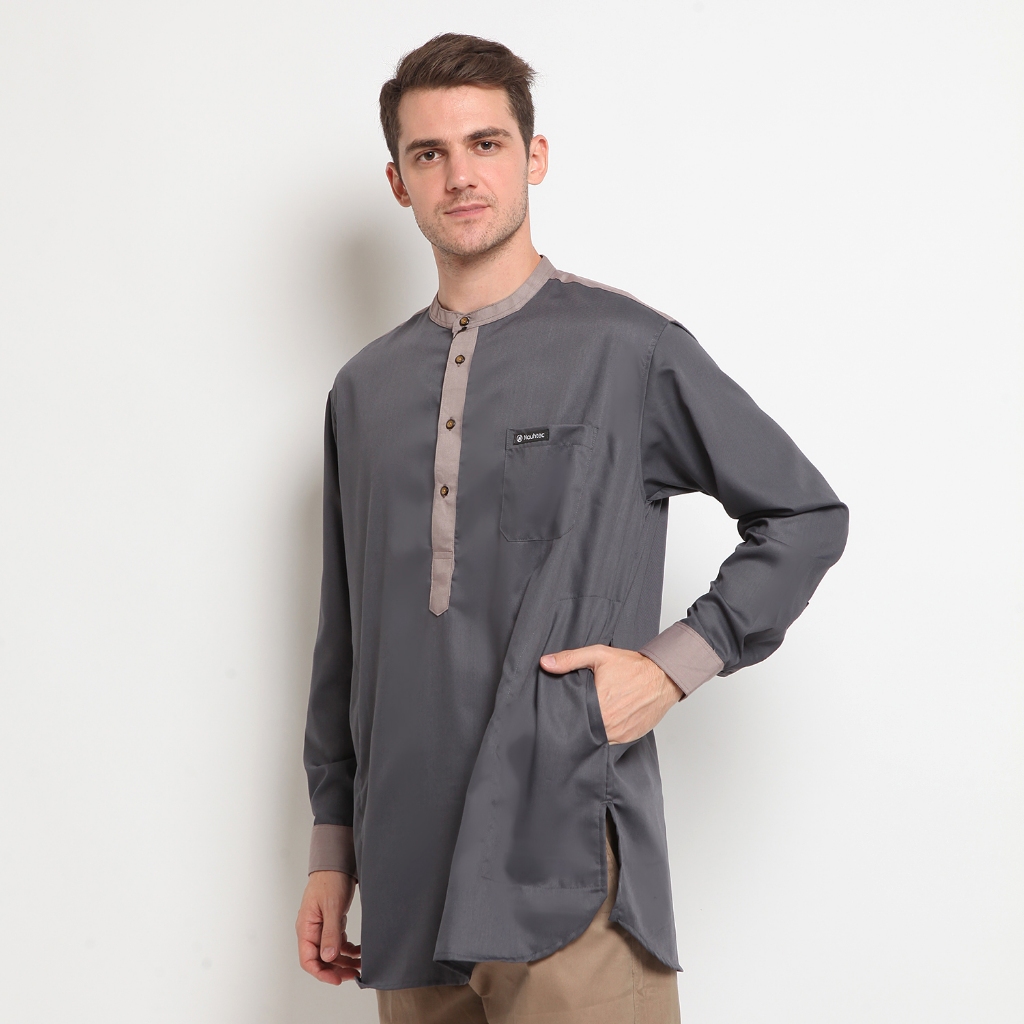 Kemeja Koko Kemko Abbas  Pria Dewasa Kombinasi Toyobo Series Kemko Lengan Panjang Nauhtec