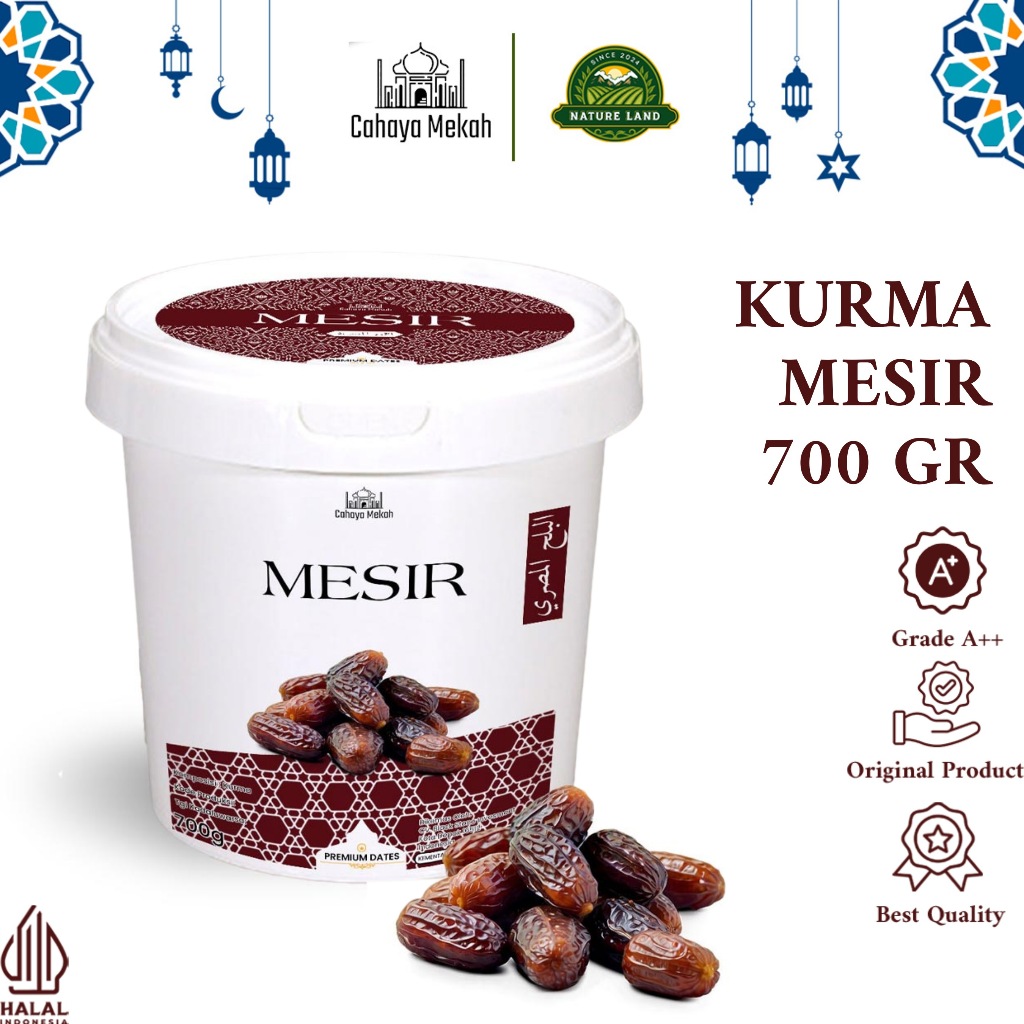 

Cahaya Mekah Kurma Mesir Dates Kemasan Ember Egypt Dates 700 Gram Ember