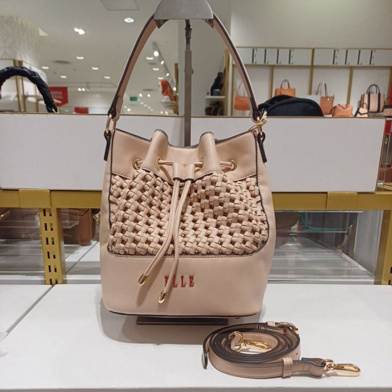 Tas Handbag Wanita ELLE 41637 Produk Terbaru Original Depstore Mall Tas Serut Bucket Jinjing Selempa