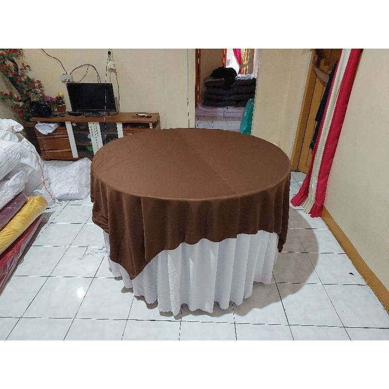 COVER MEJA BULAT KAIN LOTO / TAPLAK MEJA BULAT / TAPLAK MEJA HOTEL