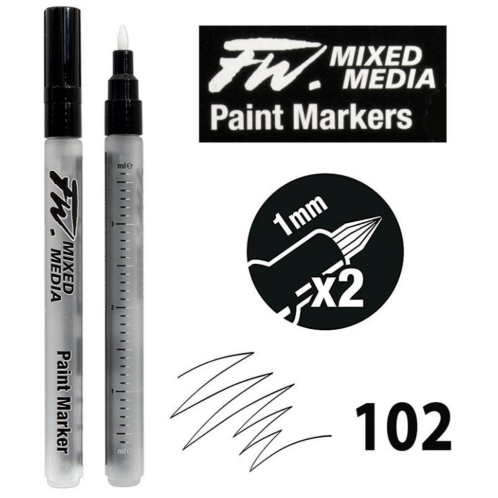 

Kuas Lukis Cat Air / Acrylic Daler Rowney FW Marker S 1 mm 25