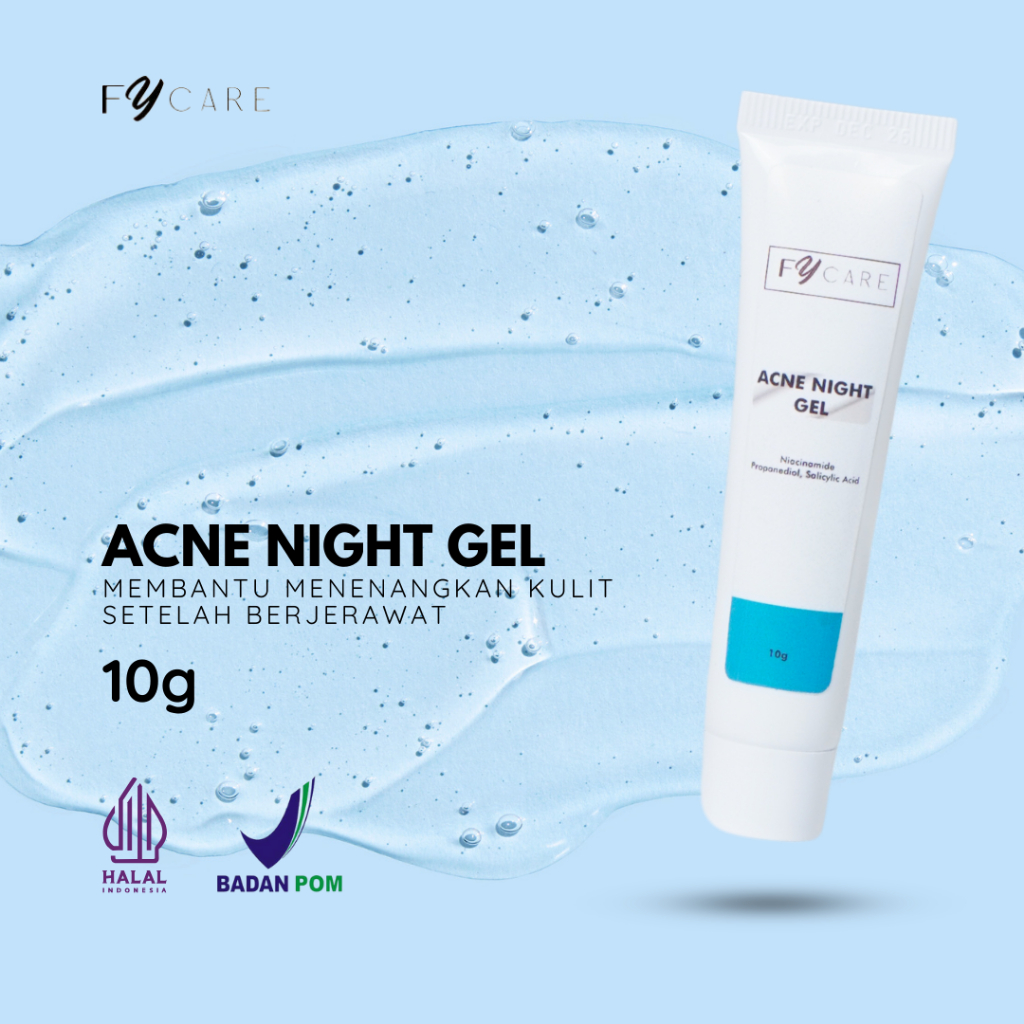 FYCARE Skincare Acne Night Gel Krim Malam Perawatan Penghilang Jerawat Dan Bruntusan Di Wajah Aman U