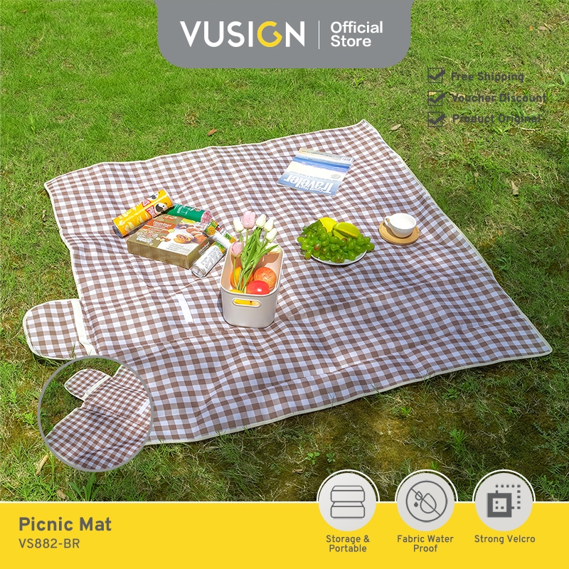 Vusign Picnic Mat / Tikar Piknik Lipat Anti Air Kain Oxford Tebal VS88X