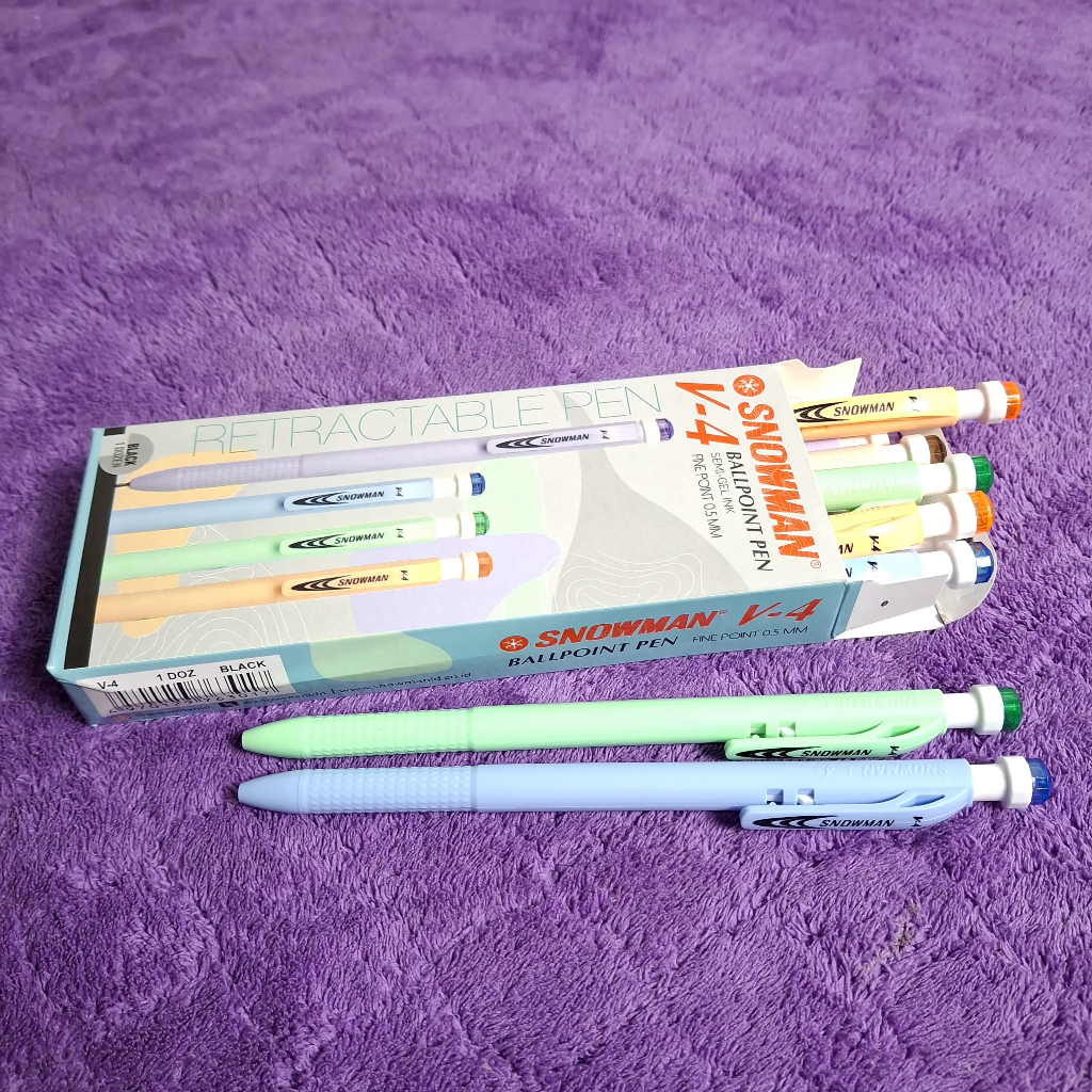 

(1PACK=12PCS)Pulpen / Bolpen Semi-Gel Snowman V-4