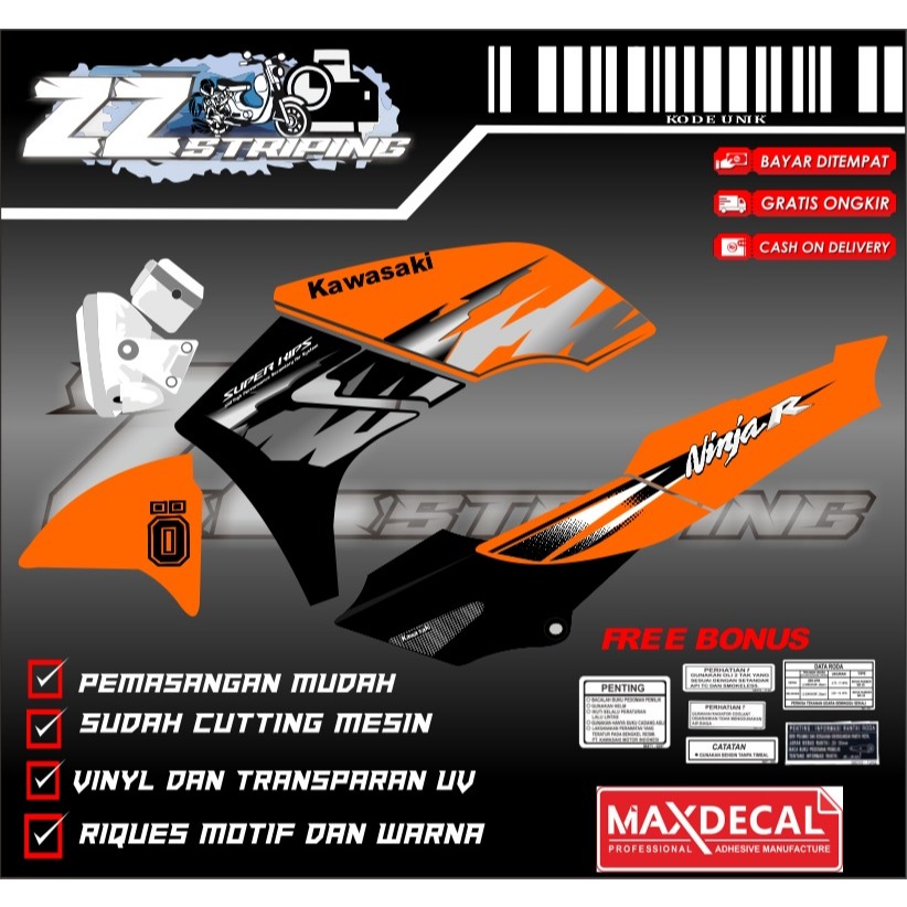 STIKER STRIPING kawasaki NINJA R (BISA CUSTOM)