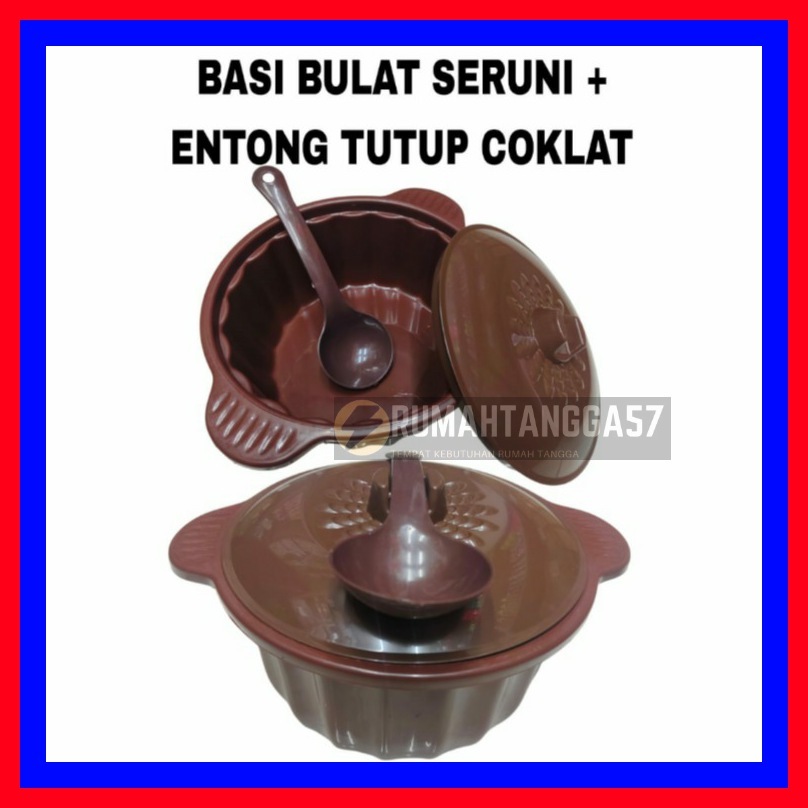 BASI BULAT SERUNI + ENTONG TUTUP COKLAT / BASI BULAT SERUNI + ENTONG TUTUP COKLAT HIGH WAY