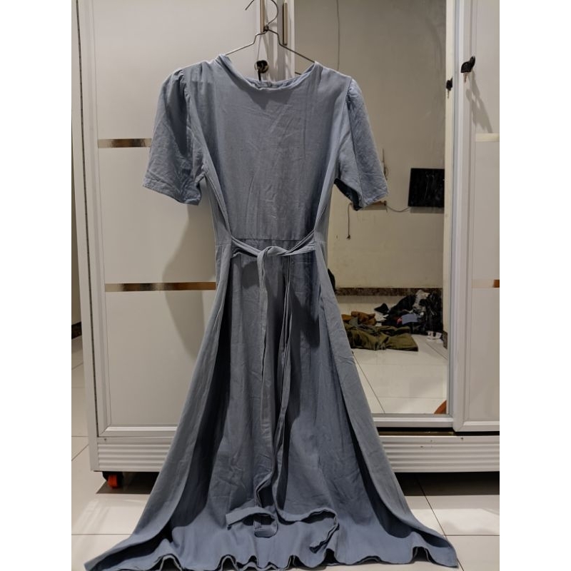 

preloved dress korean look bahan semi jeans (sudah +admin)